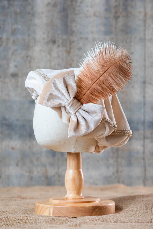 (gepersonaliseerde) pietenmuts crème met strik