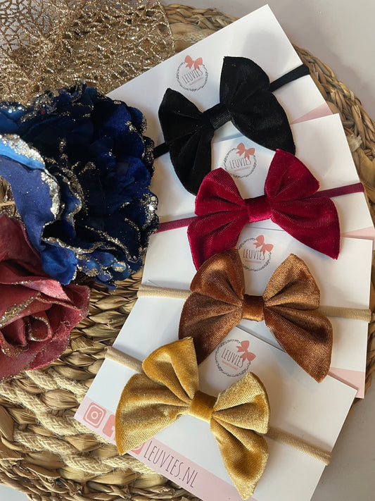 Haarbandje babyhaarbandje kerst velours strik kerst