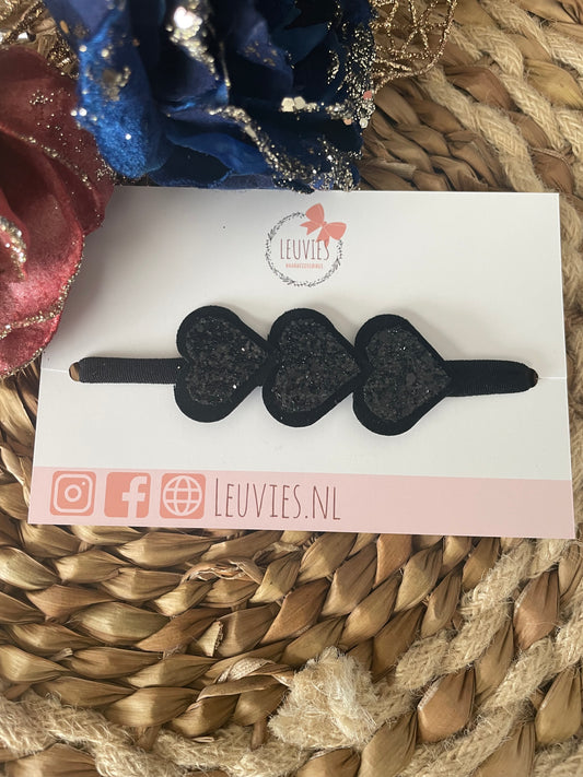 Haarbandje kerst hart (3 kleuren)