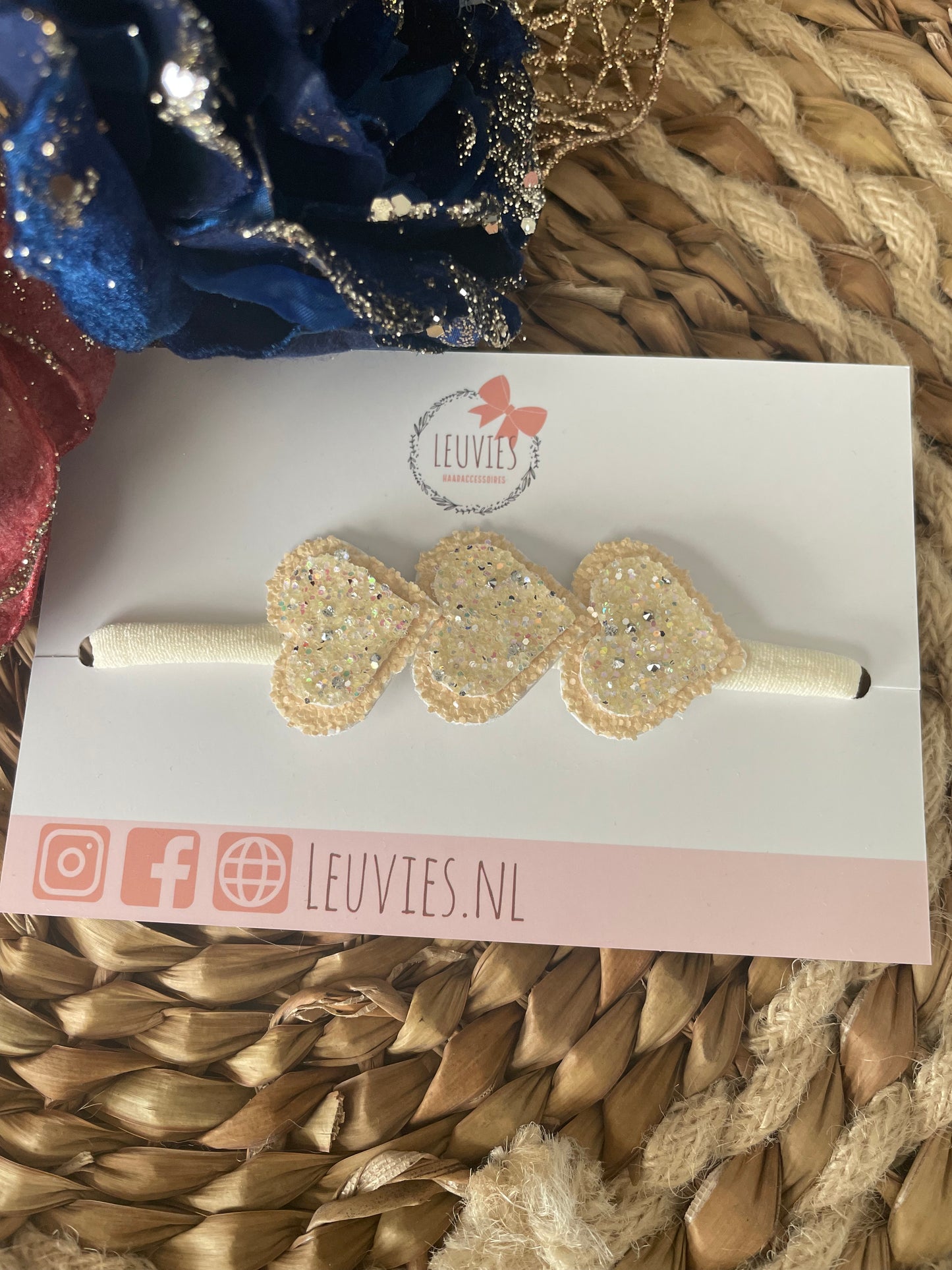 Haarbandje kerst hart (3 kleuren)