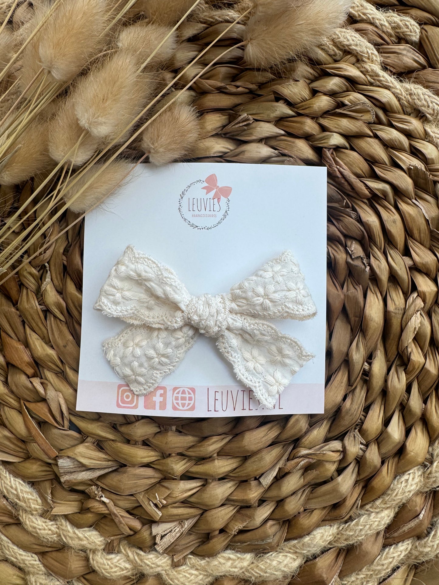 Antislip haarspeldjes broderie strik (3 varianten)