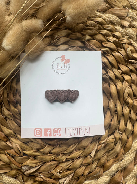 Antislip haarspeldjes corduroy hartjes (5 kleuren)