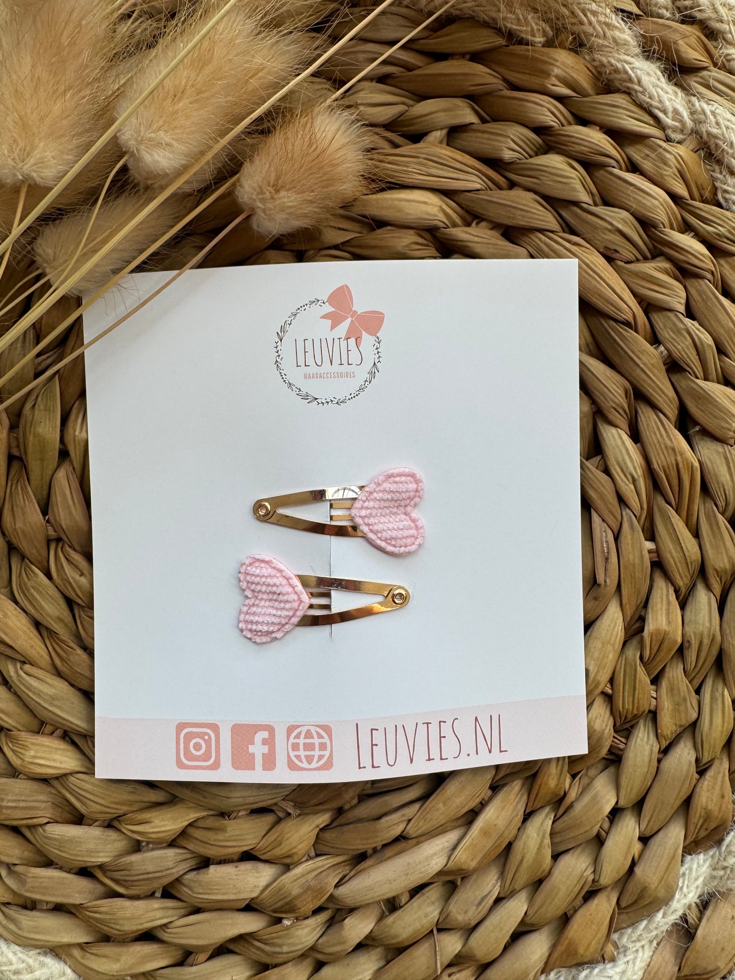 Klikklak speldjes corduroy hartjes