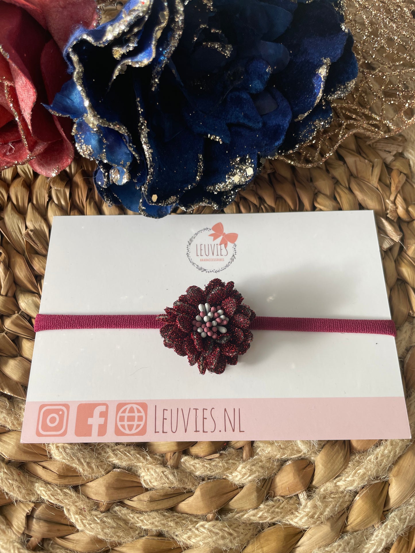 Christmas flower headband (3 colours)