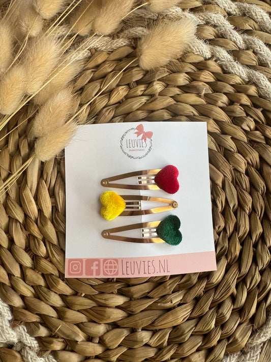 klikklak speldjes haarspeldjes rood geel groen carnaval limburg