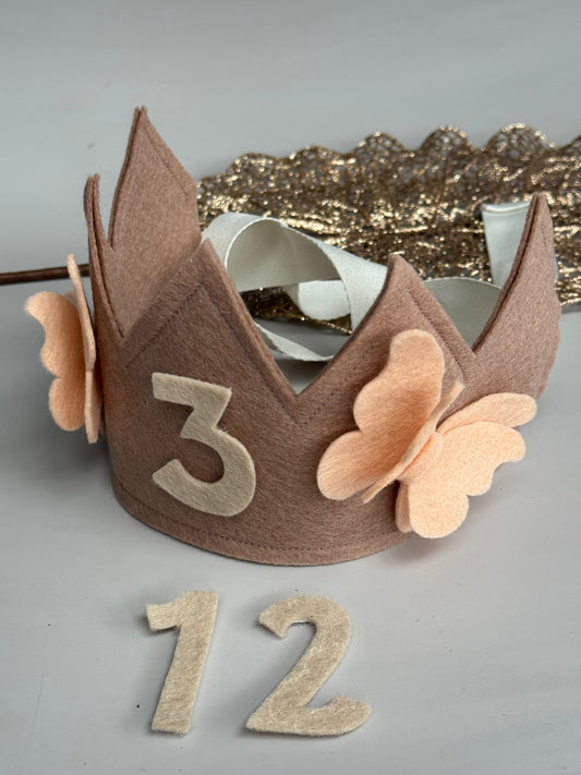 Verjaardagskroon Vlinder (met wisselbare cijfers)