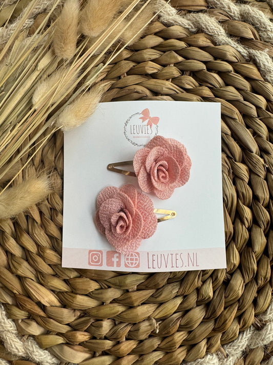 klikklak speldjes haarspeldjes rosé roos