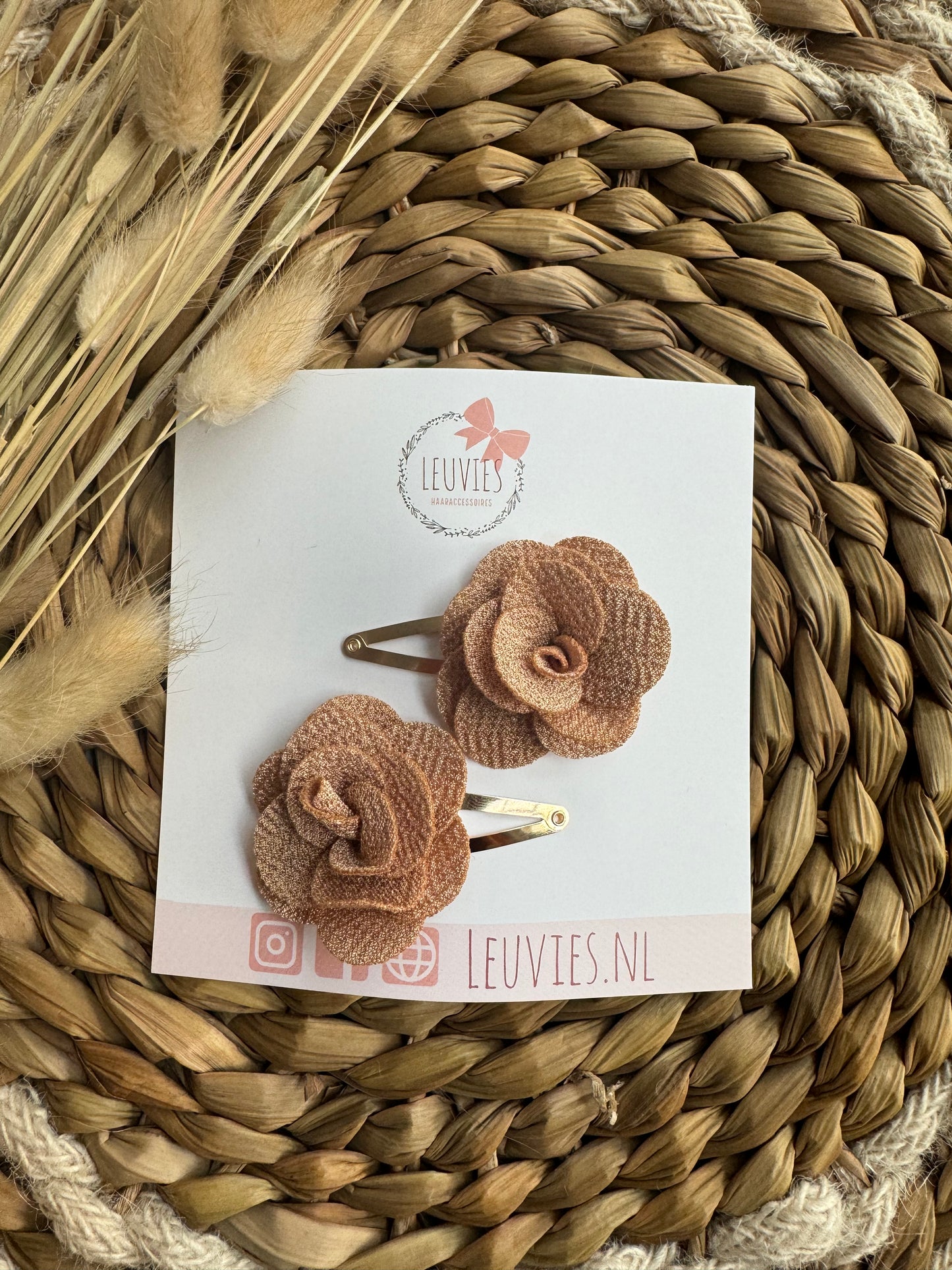 klikklak speldjes haarspeldjes rosé roos