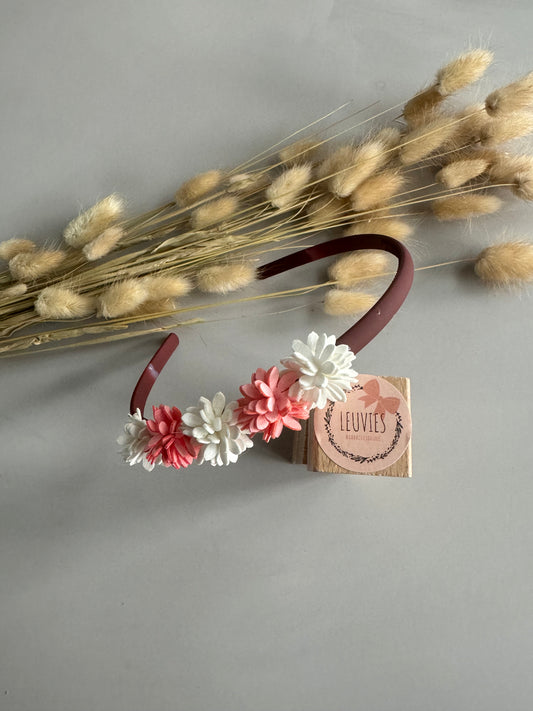 diadeem nora bloemetjes geel roze wit rood