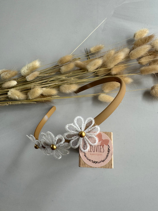 diadeem haarband juul bloemen goud wit zwart