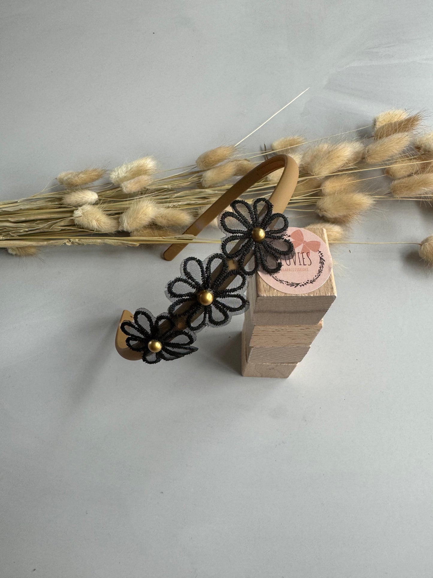 diadeem haarband juul bloemen goud wit zwart