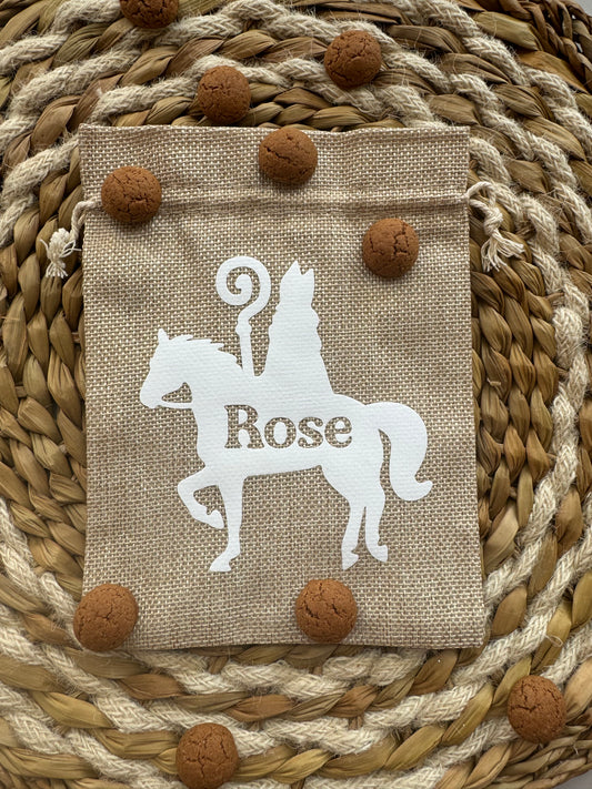 Gepersonaliseerd zakje pepernoten pepernotenzakje met naam