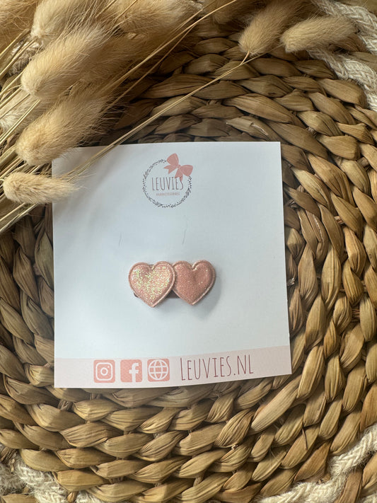 Antislip haarspeldjes glitter hartjes (3 kleuren)