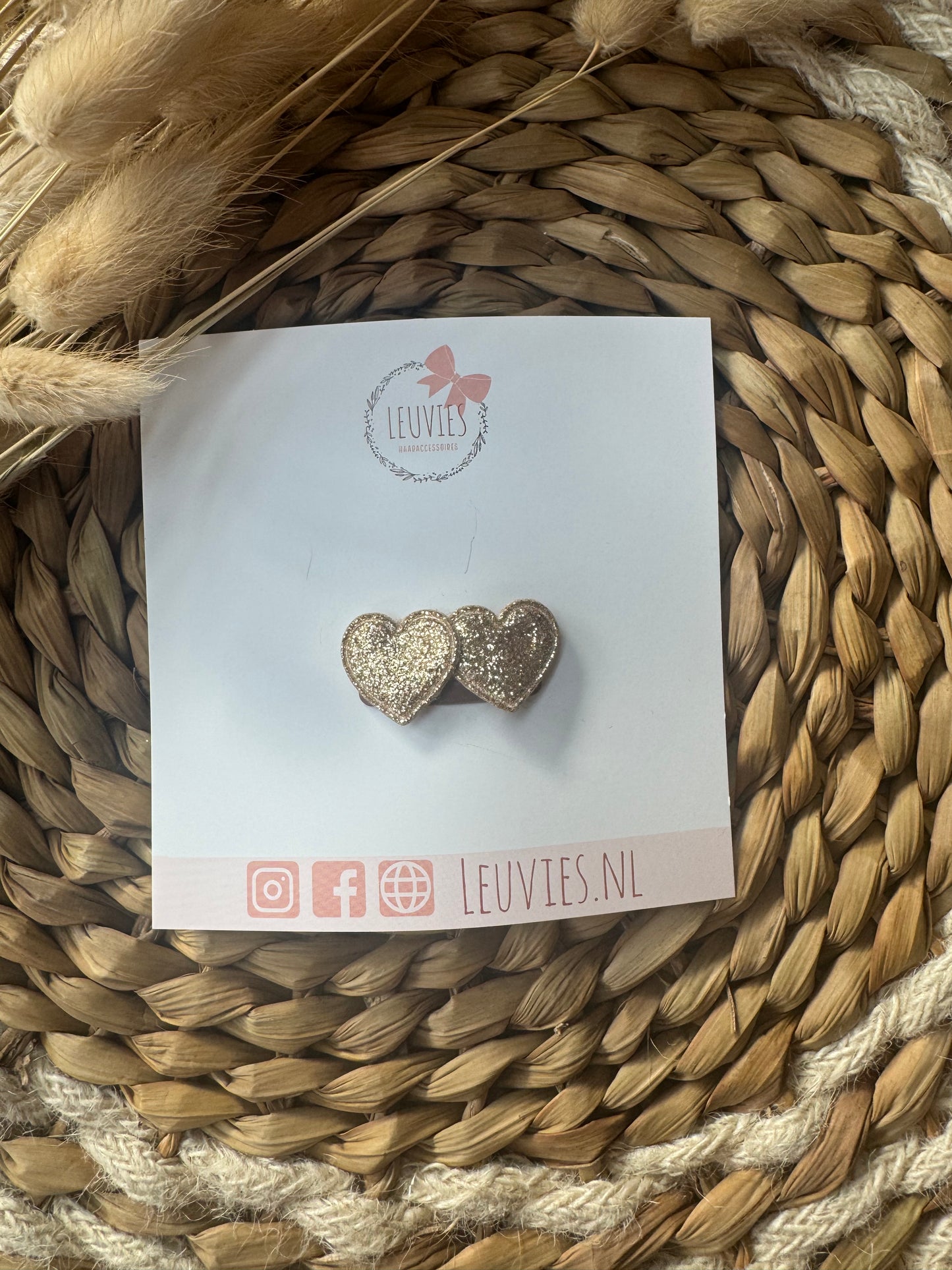 Antislip haarspeldjes glitter hartjes (3 kleuren)