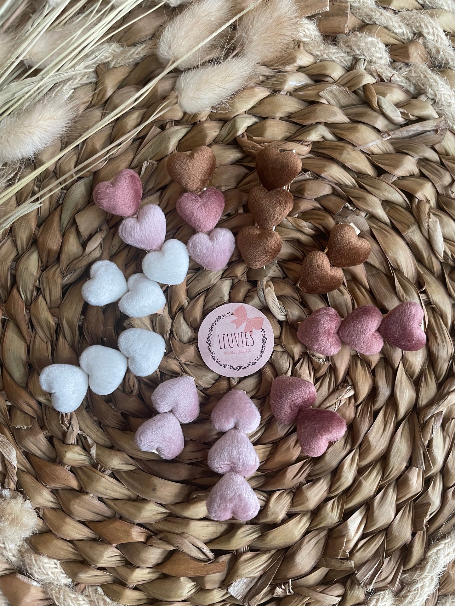 alligatorclips velvet hartjes hart