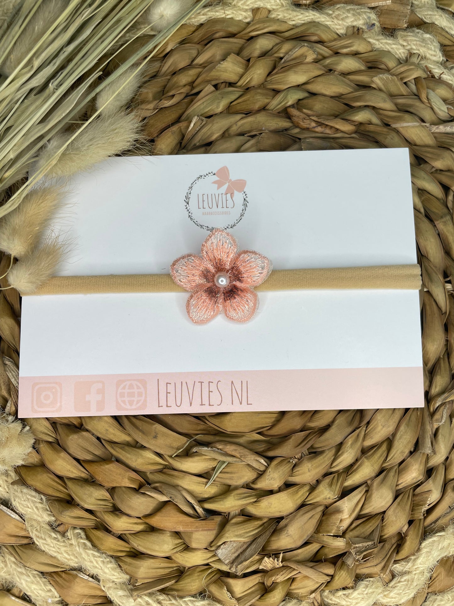 Haarbandje bloem Jill (5 kleuren)