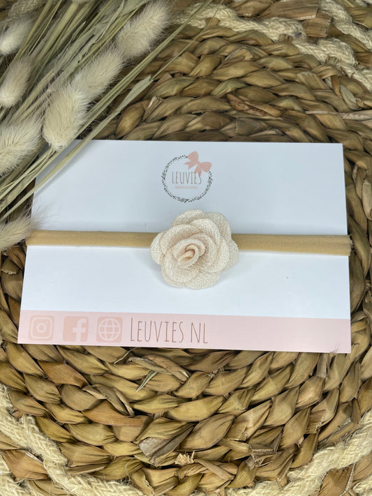 babyhaarbandje rose nylon haarbandje beige