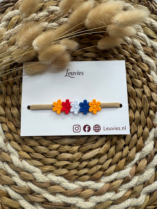 Haarbandje bloemetjes koningsdag