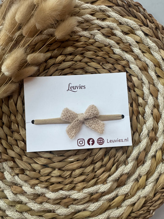 Haarbandje gehaakte strik (3 kleuren)