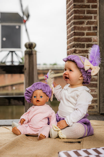Pietenmuts (met naam) – Luxe lila met strik | Leuvies