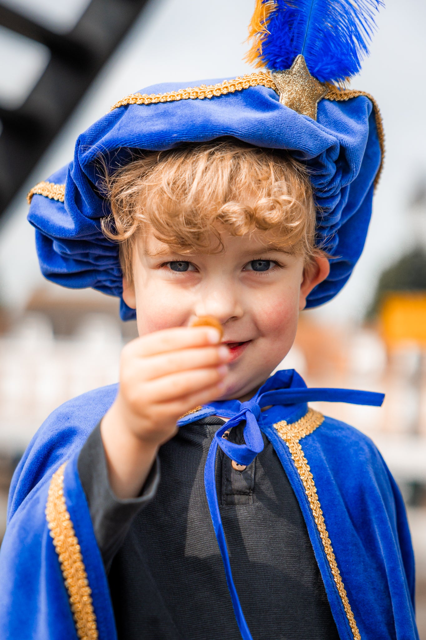 Pietencape kobalt blauw
