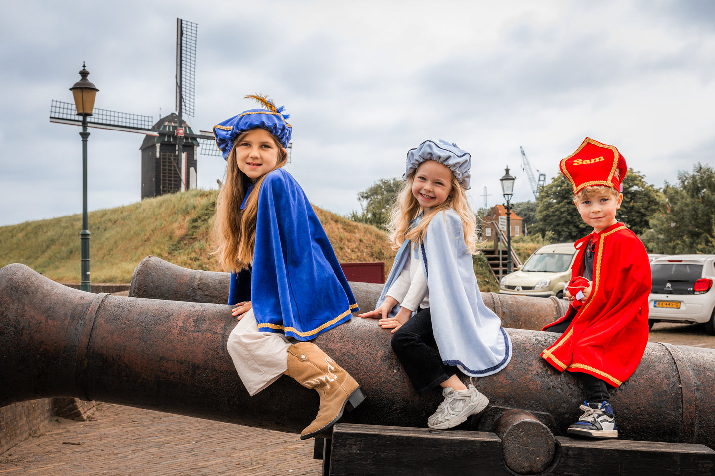 Pietencape kobalt blauw
