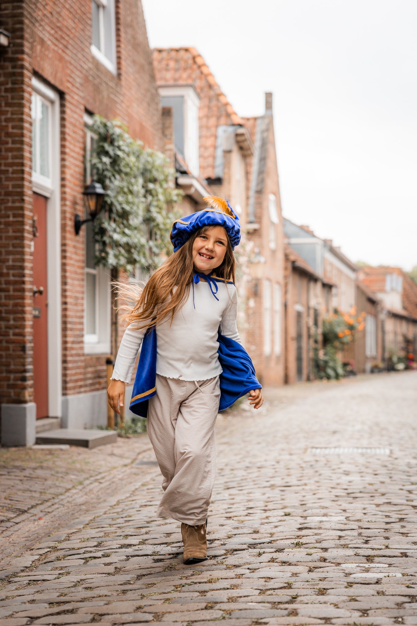 Pietencape kobalt blauw