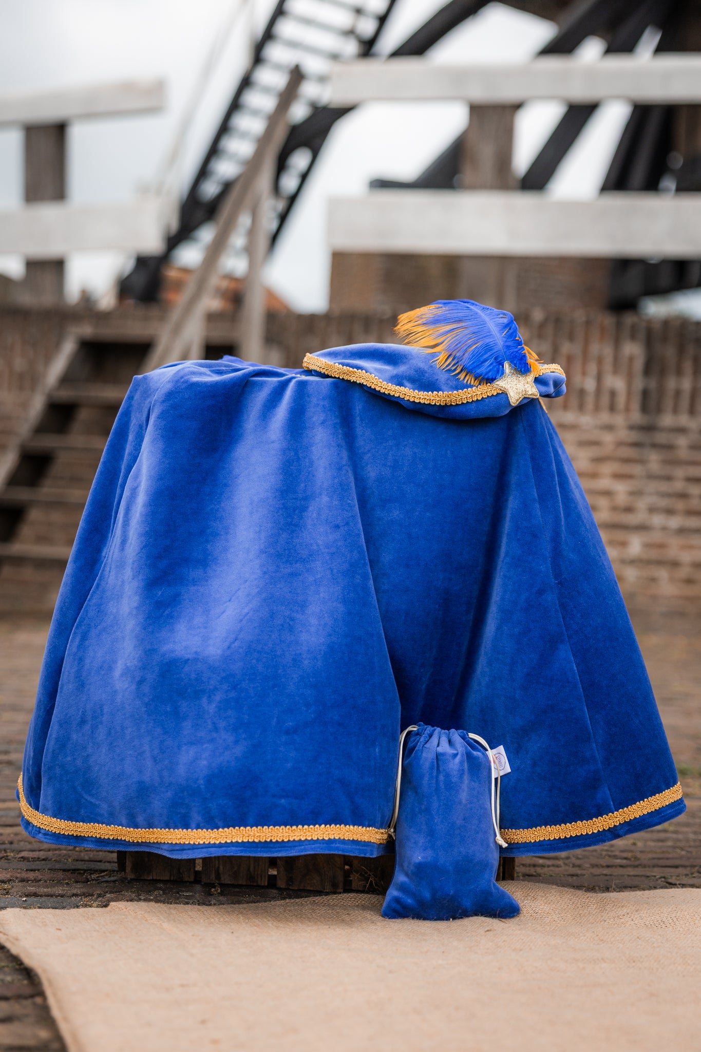 Pietencape kobalt blauw