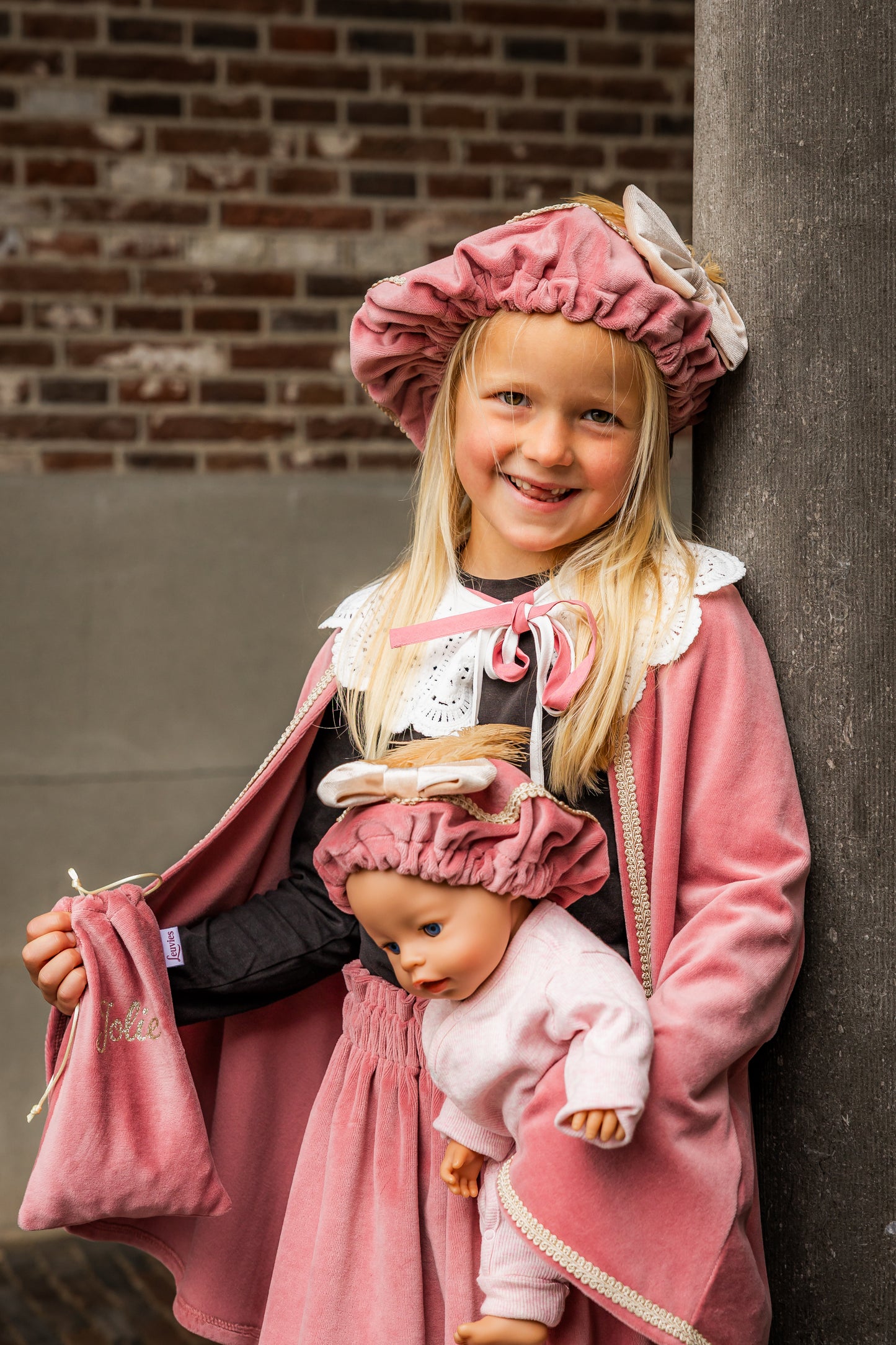 (personalized) Piet hat old pink with bow