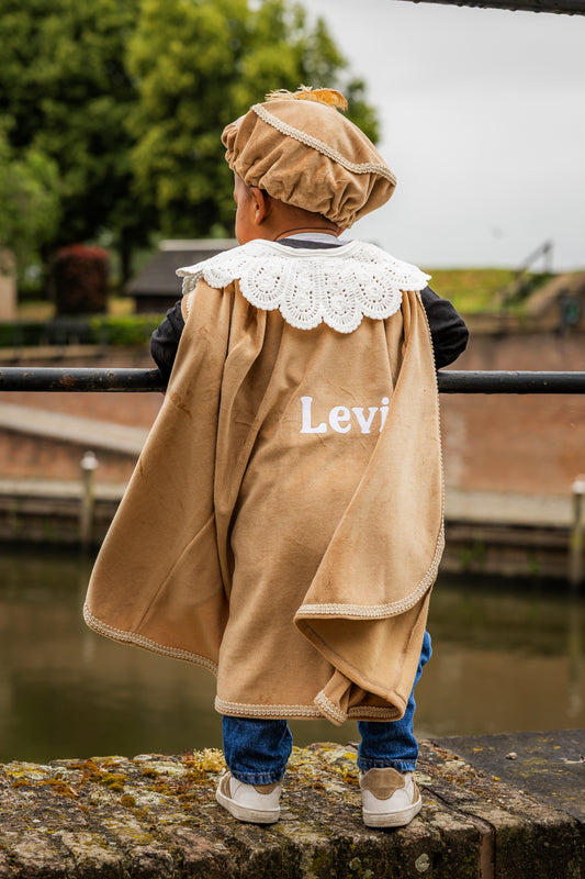 Luxe pietencape cbeige – one‑size (excl. kraag) | Leuvies