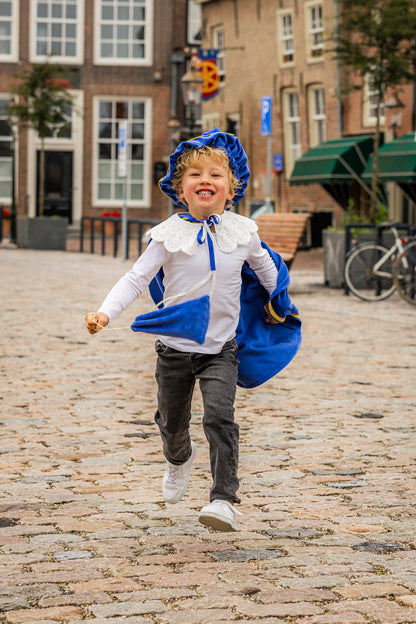 Luxe pietenpak kobalt blauw | Leuvies