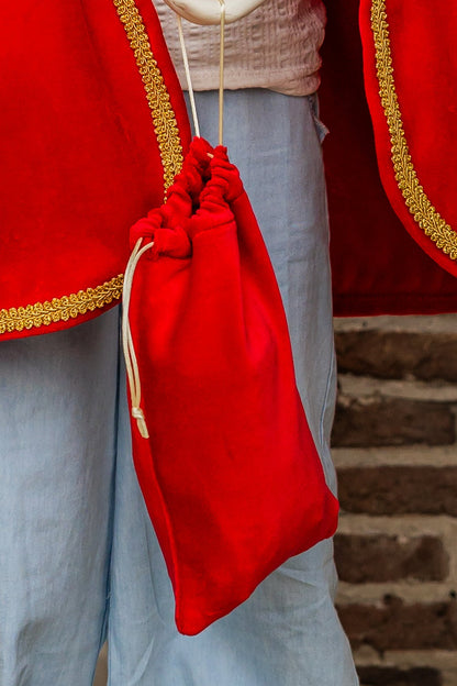 Pepernotenzakje (met naam) Luxe rood | Leuvies