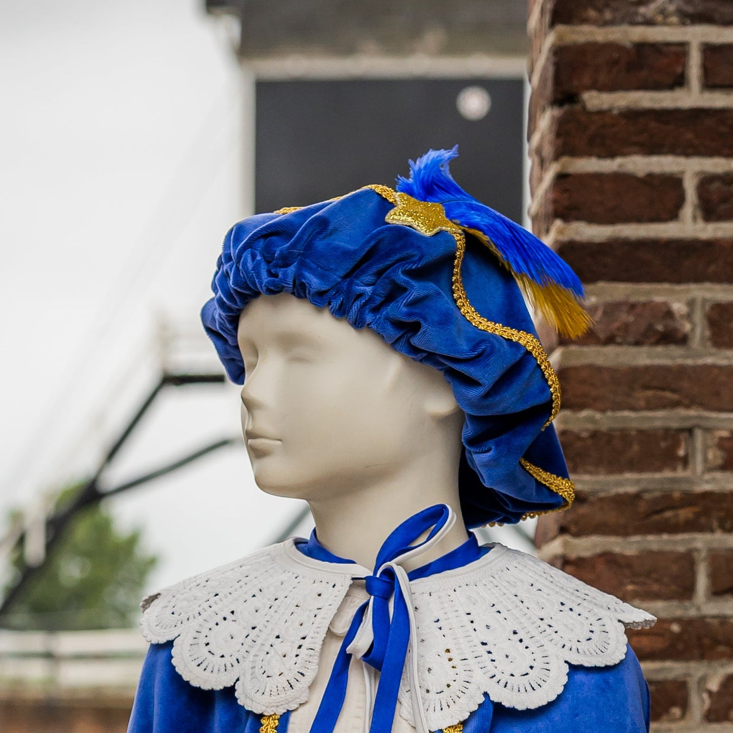 Pietenmuts (met naam) - Luxe kobalt blauw met ster | Leuvies