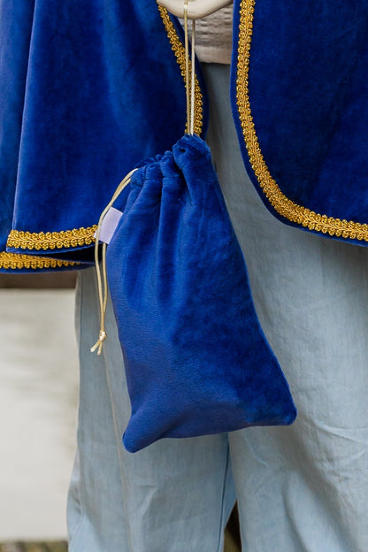 Pepernotenzakje (met naam) Luxe kobalt blauw | Leuvies