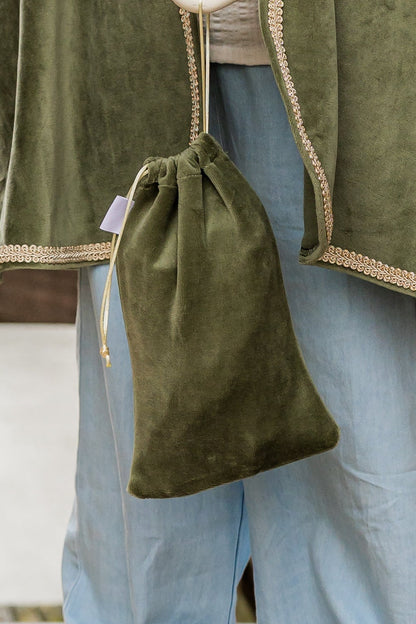 Pepernotenzakje (met naam) Luxe groen | Leuvies