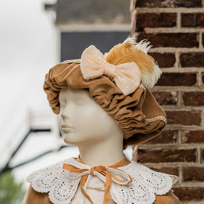 (personalized) pieten hat beige with bow