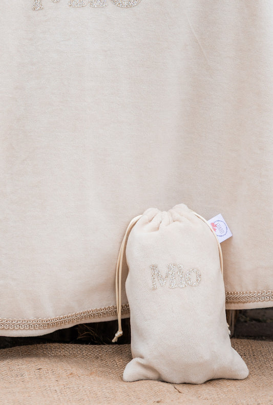 Luxe pieten piet verkleedset pietenmuts pietencape pepernotenzakje met naam gepersonaliseerd